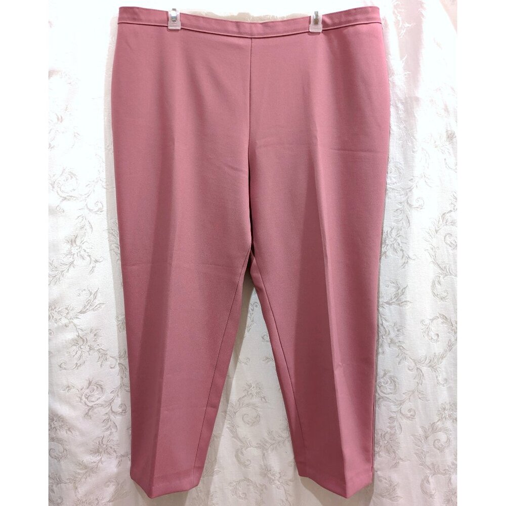 Vintage 90s High Rise Pink Pull On Pants 28W Classic Stretch Gaberdine Pastel
